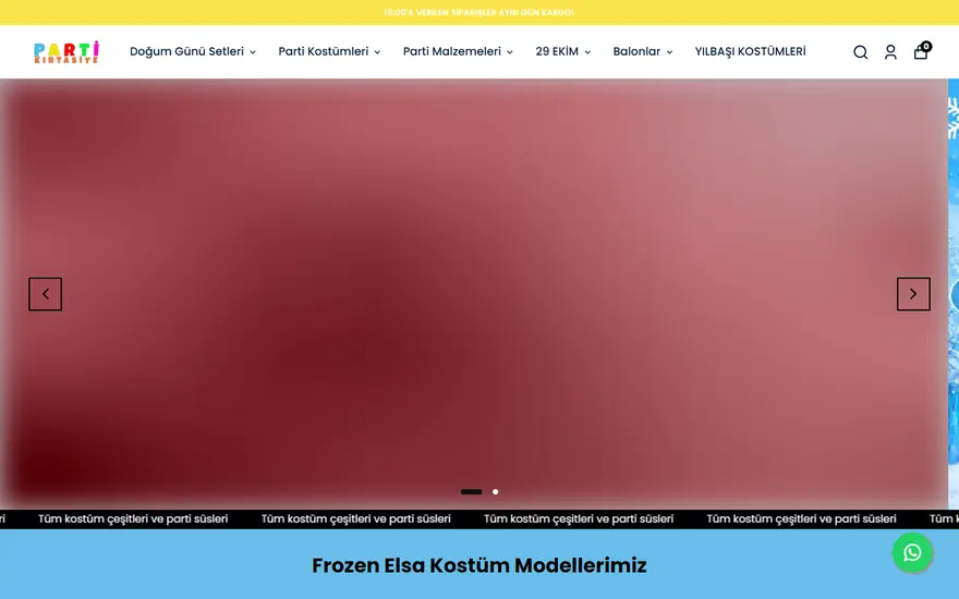 Parti Kırtasiye web sitesi masaüstü görünümü